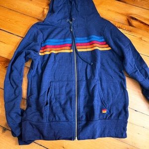 Unisex size medium aviatior nation 5 stripe navy zip hoodie